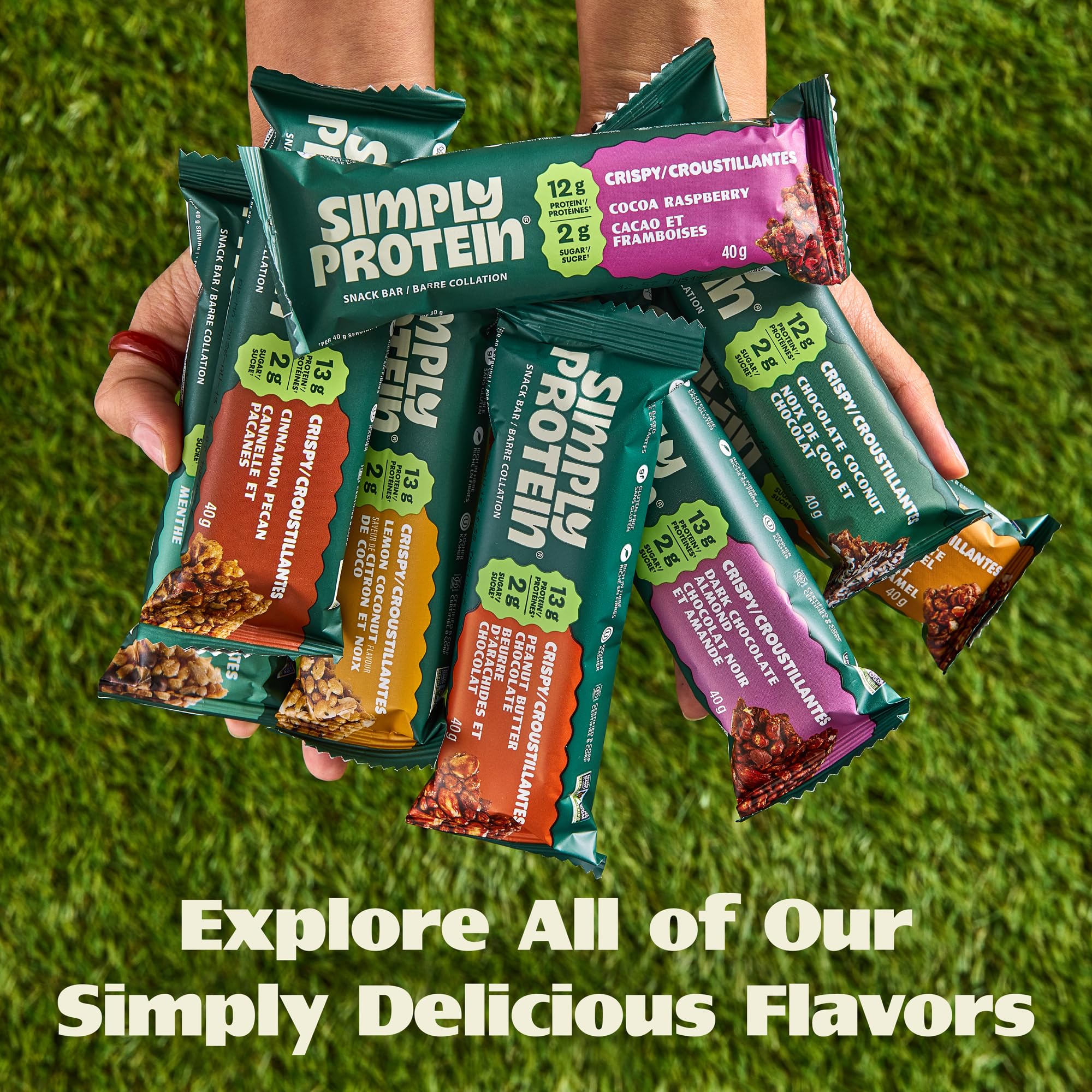 Ingredients shot for Simply Protein Crispy Bar, plant-based and gluten-free.