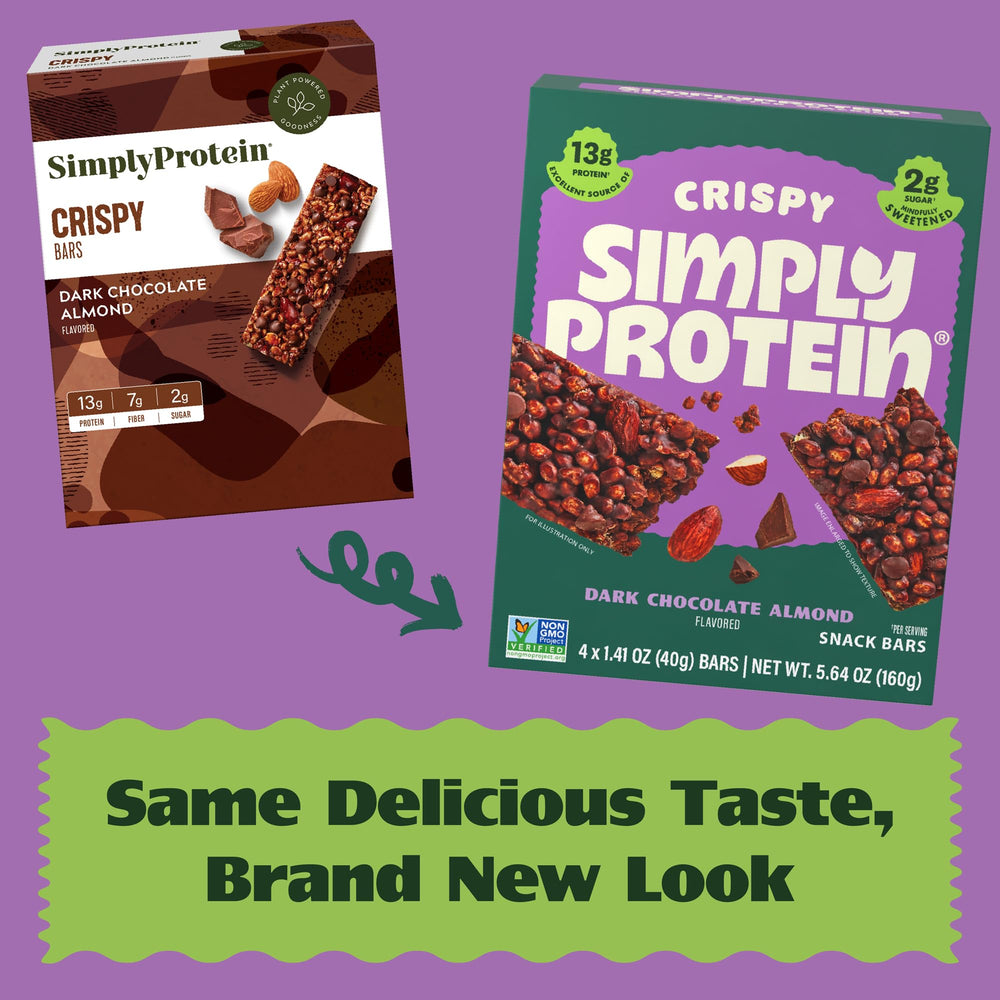 Simply Protein Crispy Bars served with fruit and coffee for a balanced snack
