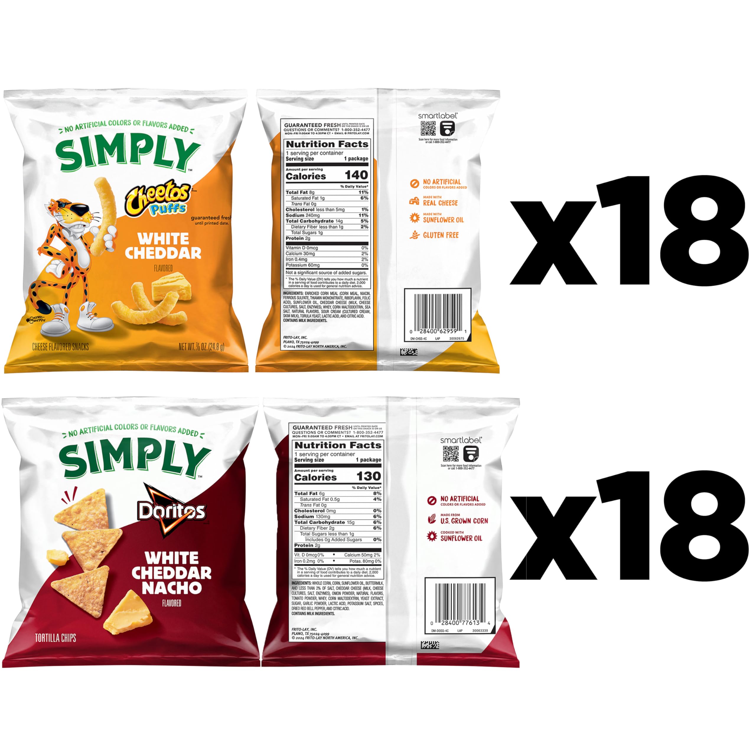 Simply variety pack with 36 bags open, ready for sharing.
