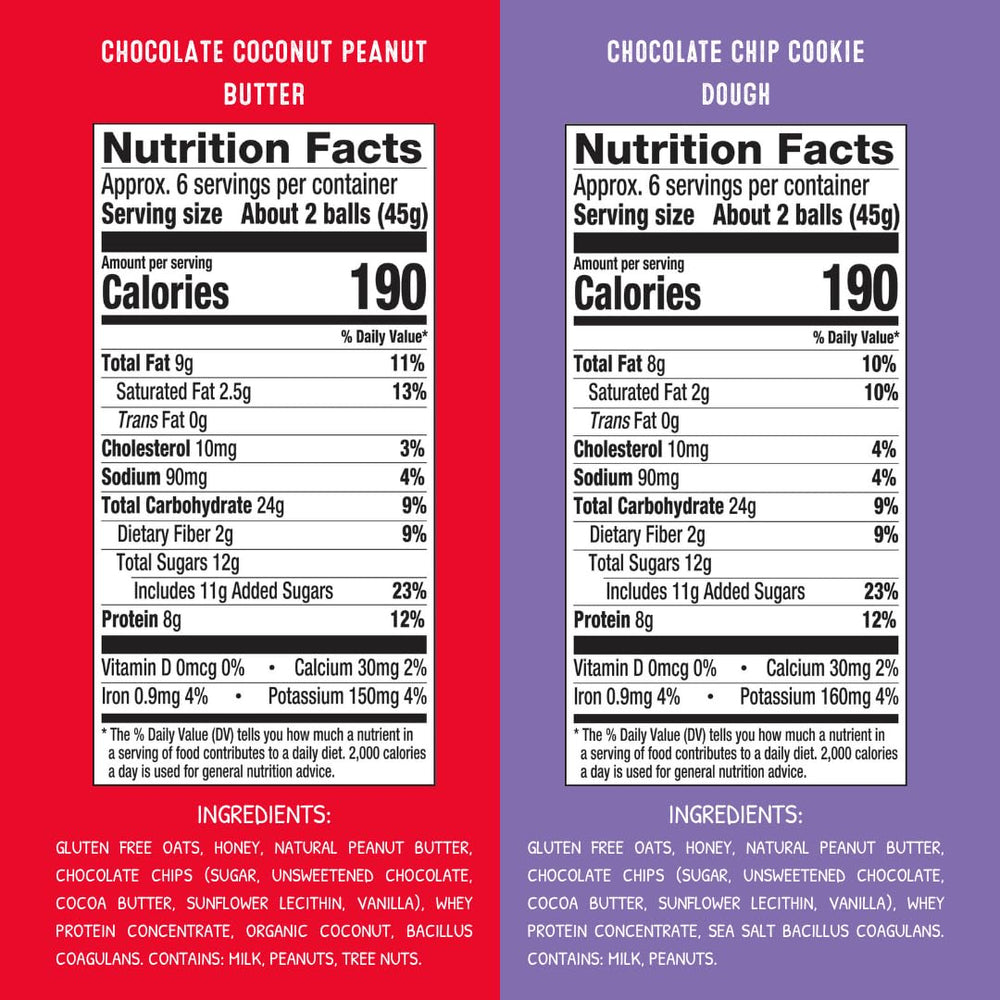 simplyFUEL protein balls in a resealable pouch demonstrate portable, shelf-stable snack options.