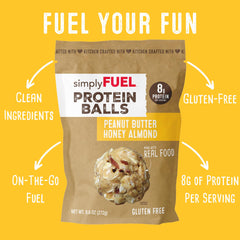 SimplyFUEL Protein Balls resealable pouch for convenient snacking