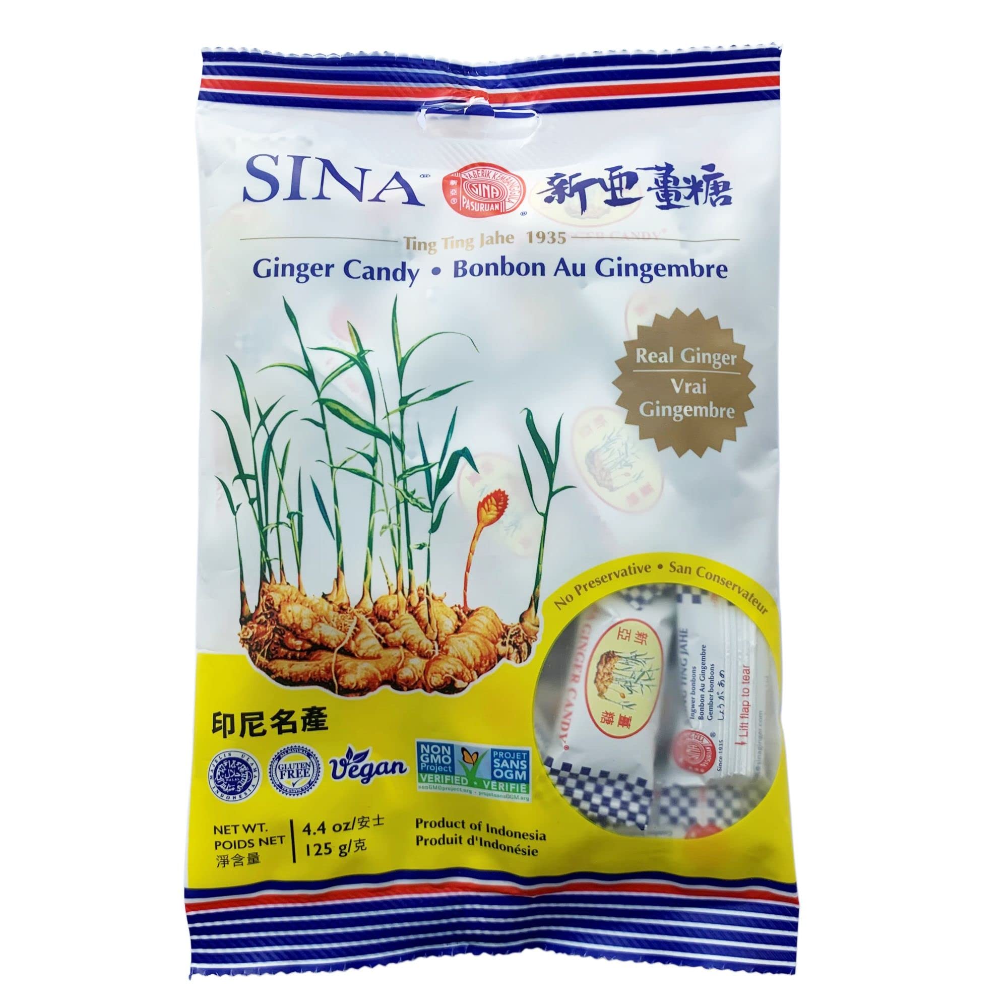 Ingredient panel with cane sugar and emprit ginger signaling natural flavor