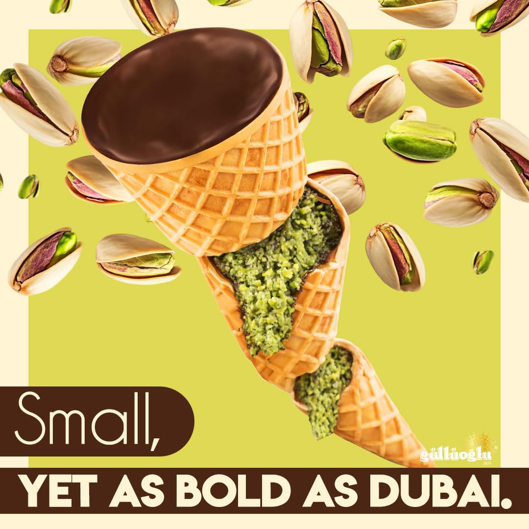 Gift-ready Dubai chocolate cones from Since 1871 Gulluoglu for holidays and celebrations.