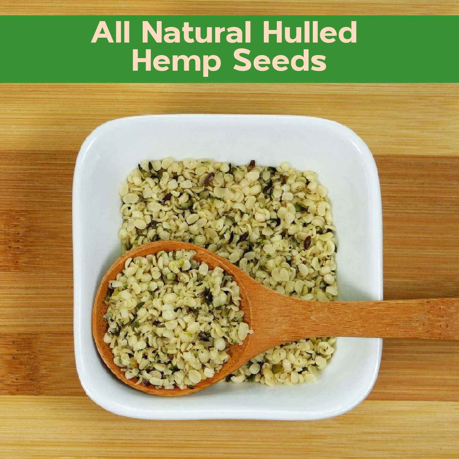 Sincerely Nuts hulled hemp seeds close-up showing small crunchy seeds