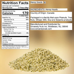 Sincerely Nuts hulled hemp seeds in a bowl for versatile use