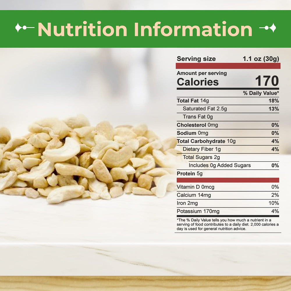 Sincerely Nuts raw cashews pieces closeup showing creamy texture ideal for recipes.
