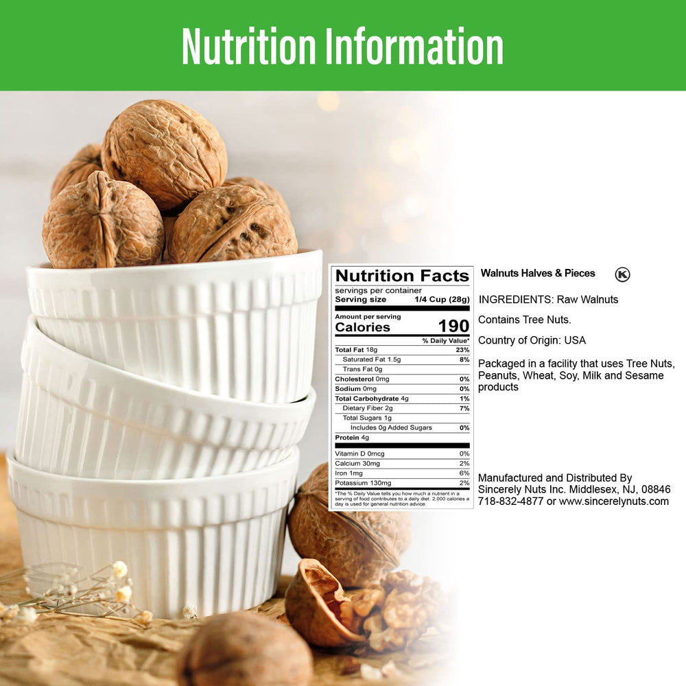 Sincerely Nuts no-shell walnuts halves – convenient snack without cracking.