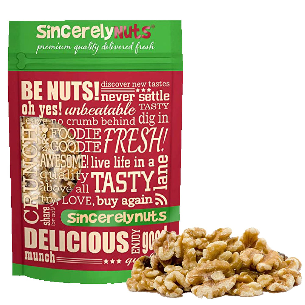 Sincerely Nuts raw walnuts in bag – easy to store and snack-ready.
