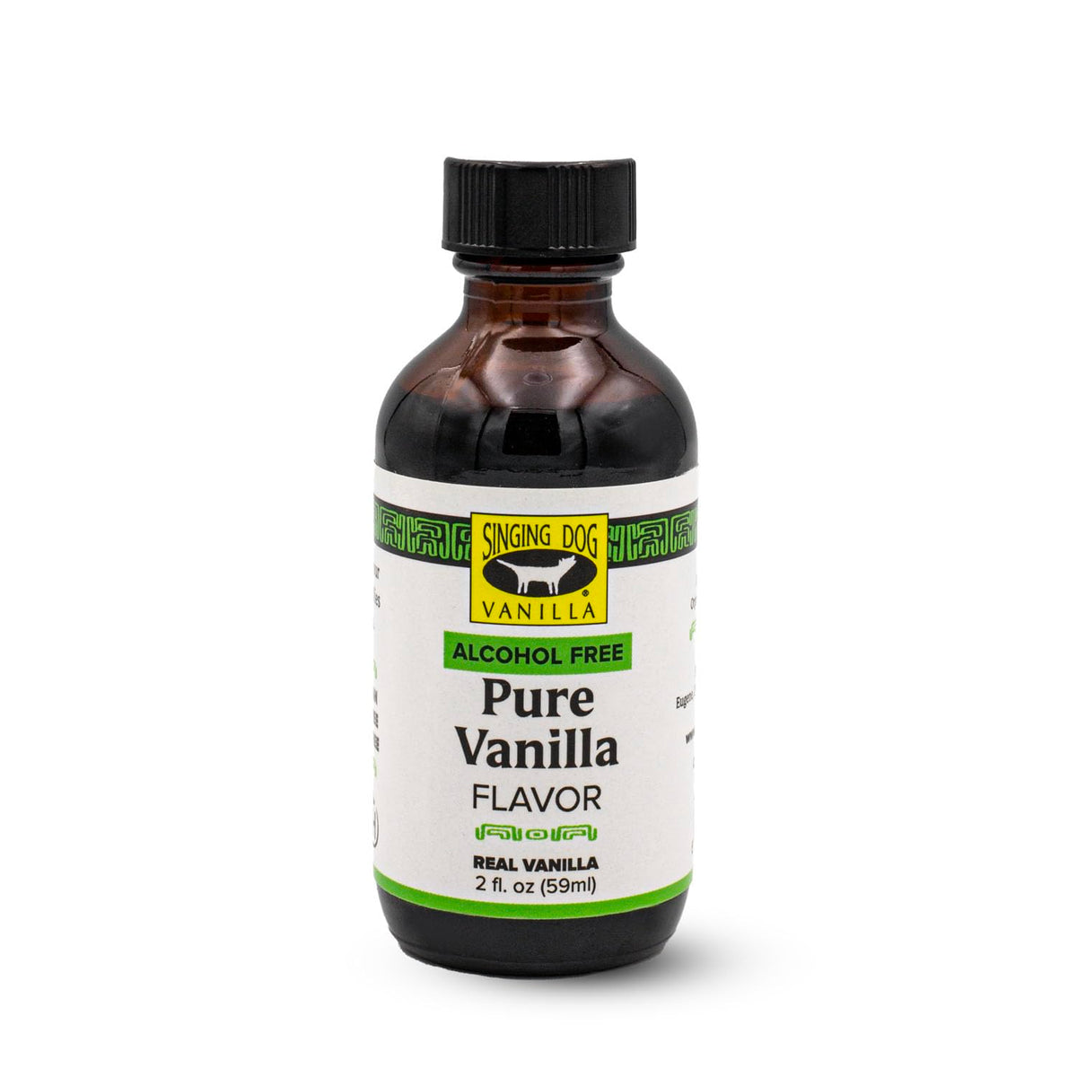 Singing Dog Vanilla alcohol-free bottle pour for dairy-free recipes.