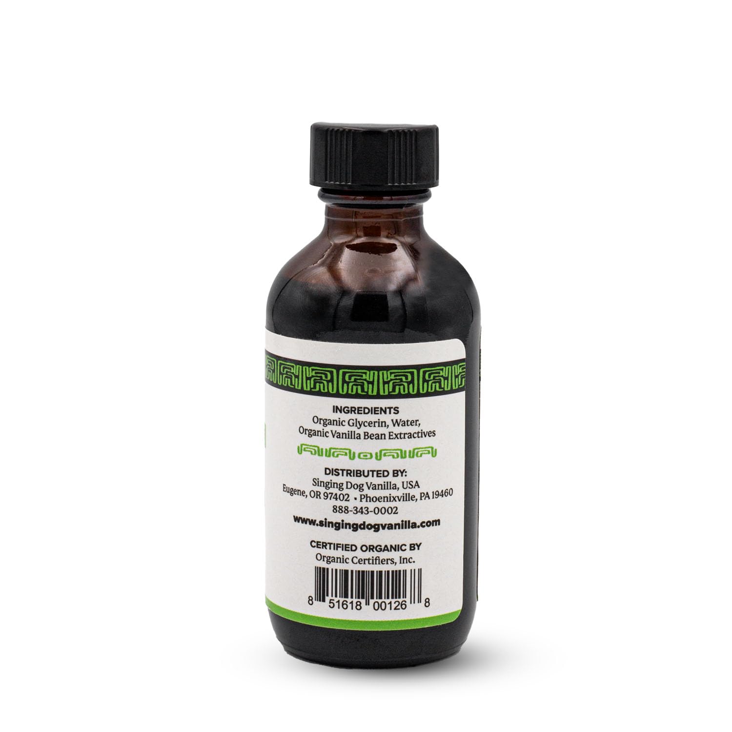 Singing Dog Vanilla vanilla beans from sustainable farms for rich flavor.