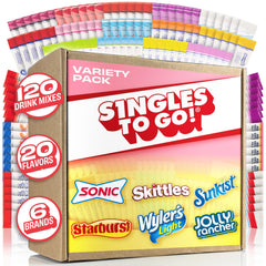 SINGLES TO GO! bulk 120ct gift box with assorted flavors for convenient hydration.
