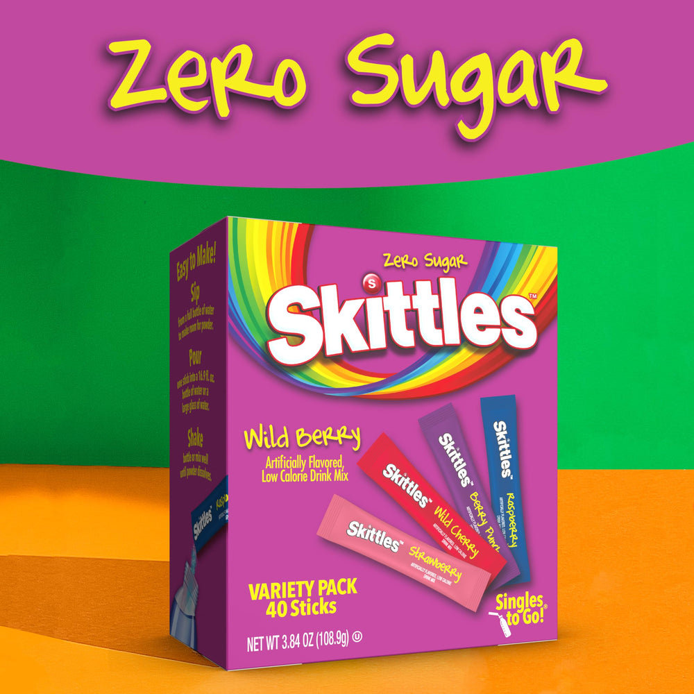 Four wild berry flavors in convenient sticks for travel.
