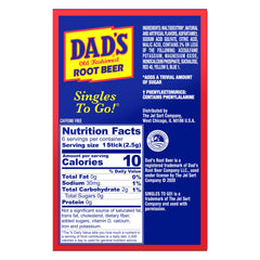 Box of Dad's Old Fashioned Root Beer Singles To Go with six sticks