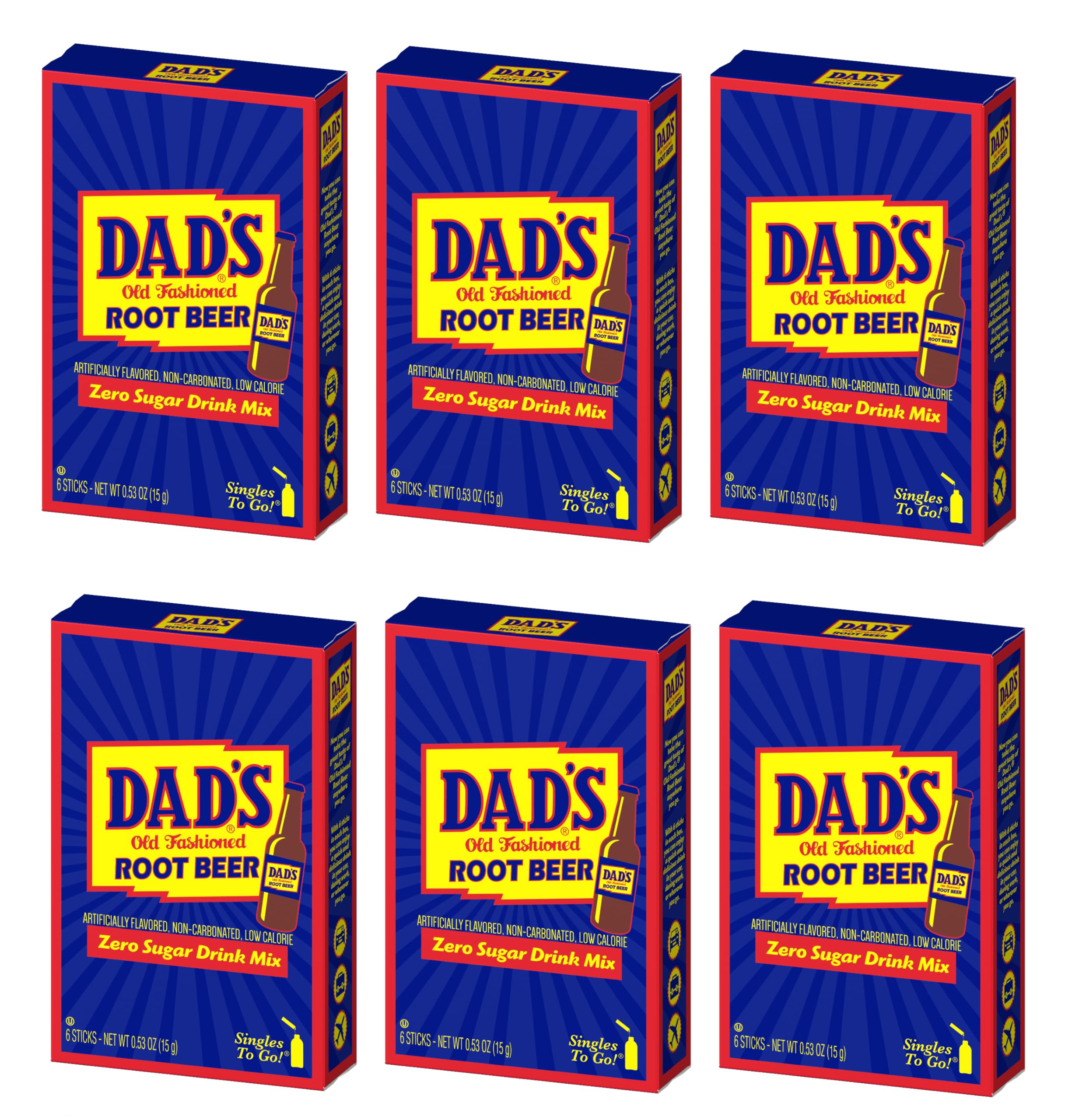 SINGLES TO GO! Dad's Old Fashioned Root Beer stick packet for on-the-go refreshment