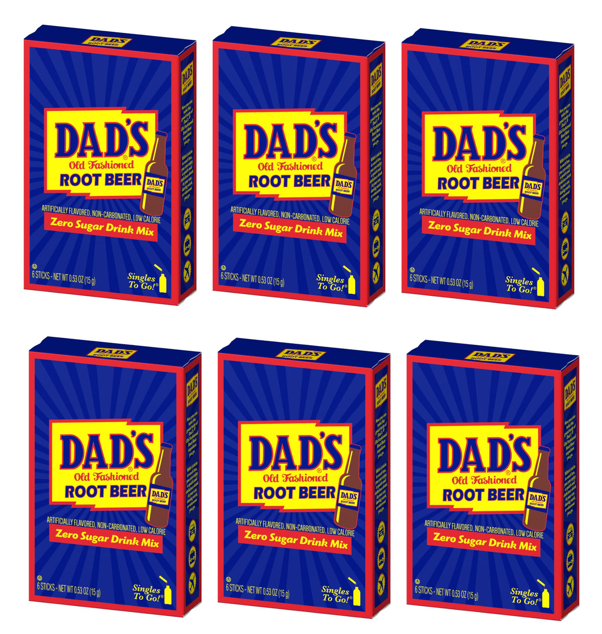 SINGLES TO GO! Dad's Old Fashioned Root Beer stick packet for on-the-go refreshment