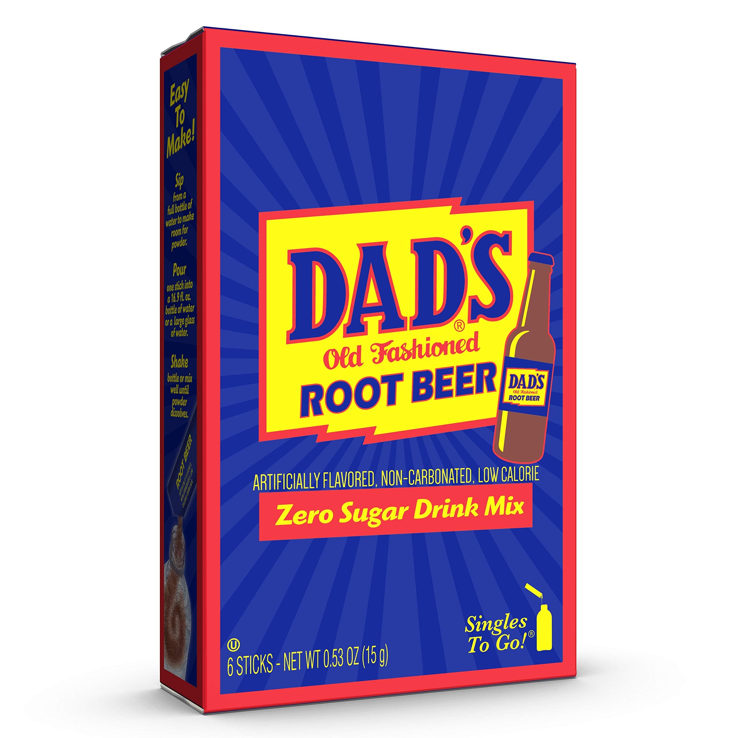 Travel-friendly packaging for Dad's Root Beer Singles to Go on the road.