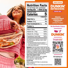 SINGLES TO GO Dunkin Refreshers Peach Passionfruit Lemonade packet dissolves quickly in water