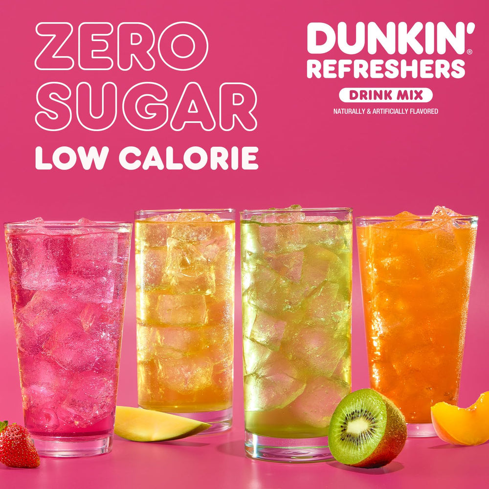SINGLES TO GO Dunkin Refreshers zero sugar low calorie profile