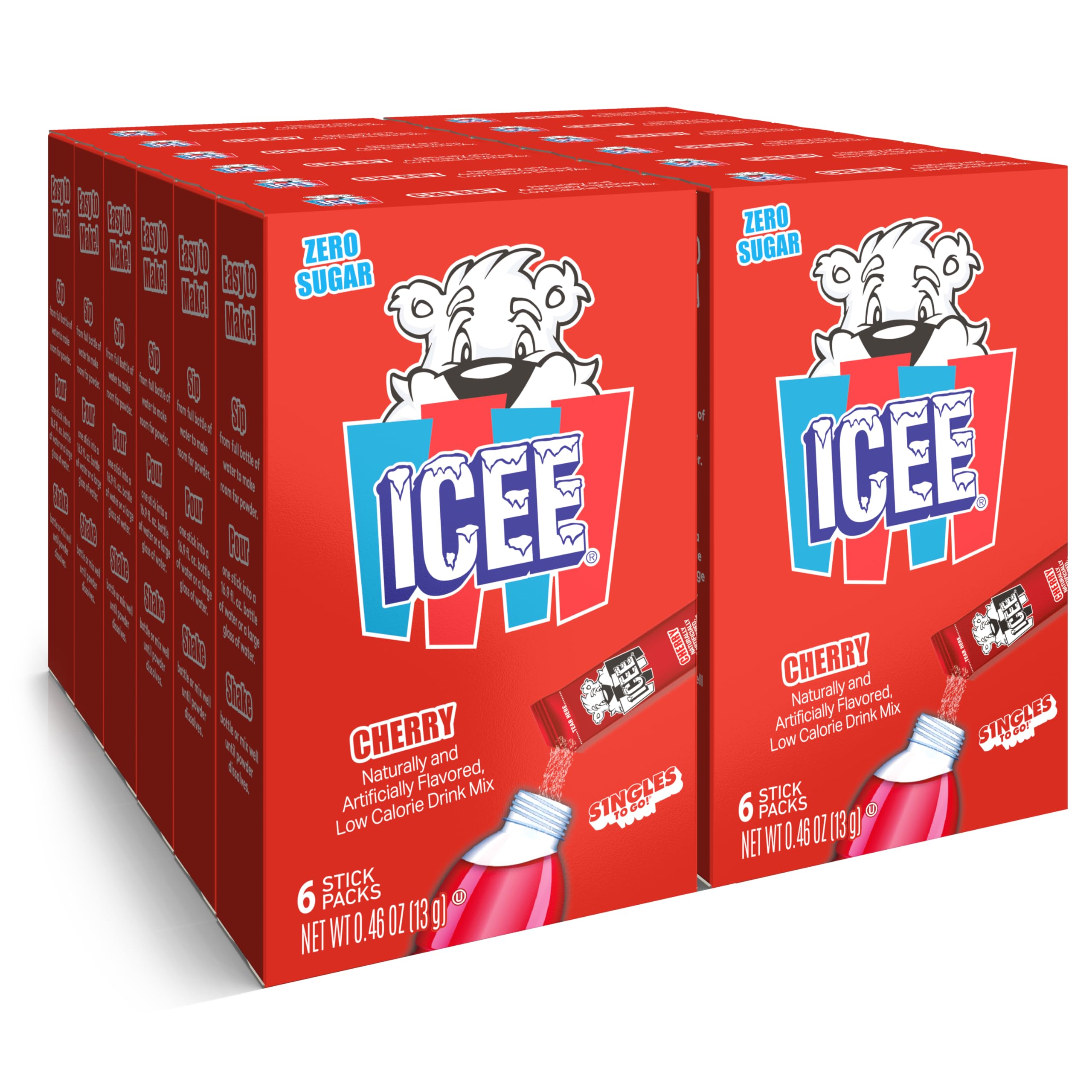 SINGLES TO GO! ICEE water drink mix packet for quick, flavorful hydration on the go.