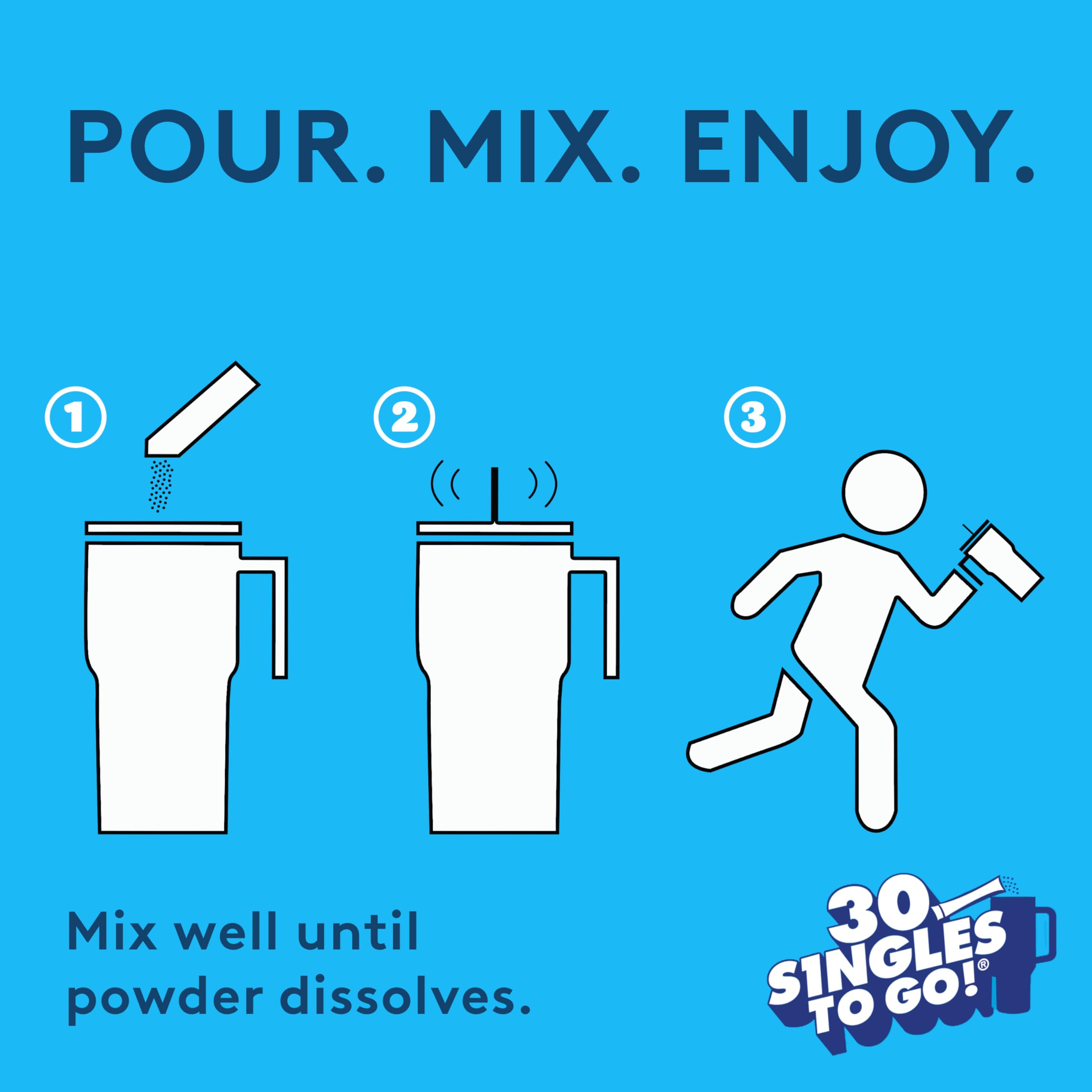 Singles To Go Jolly Rancher Blue Raspberry stick emphasizes low-calorie hydration options.