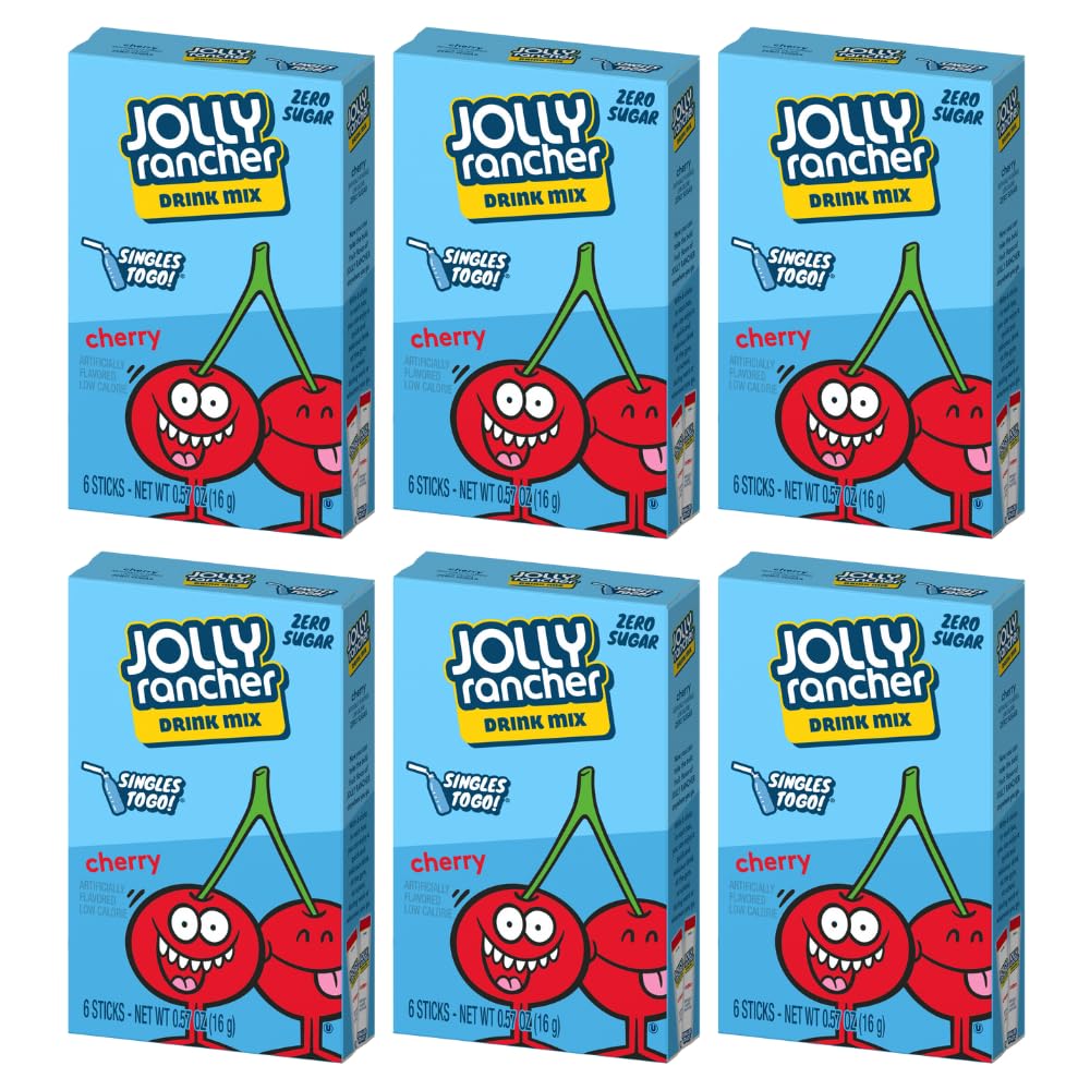 SINGLES TO GO! Jolly Rancher Cherry boxes for easy on-the-go refreshment.