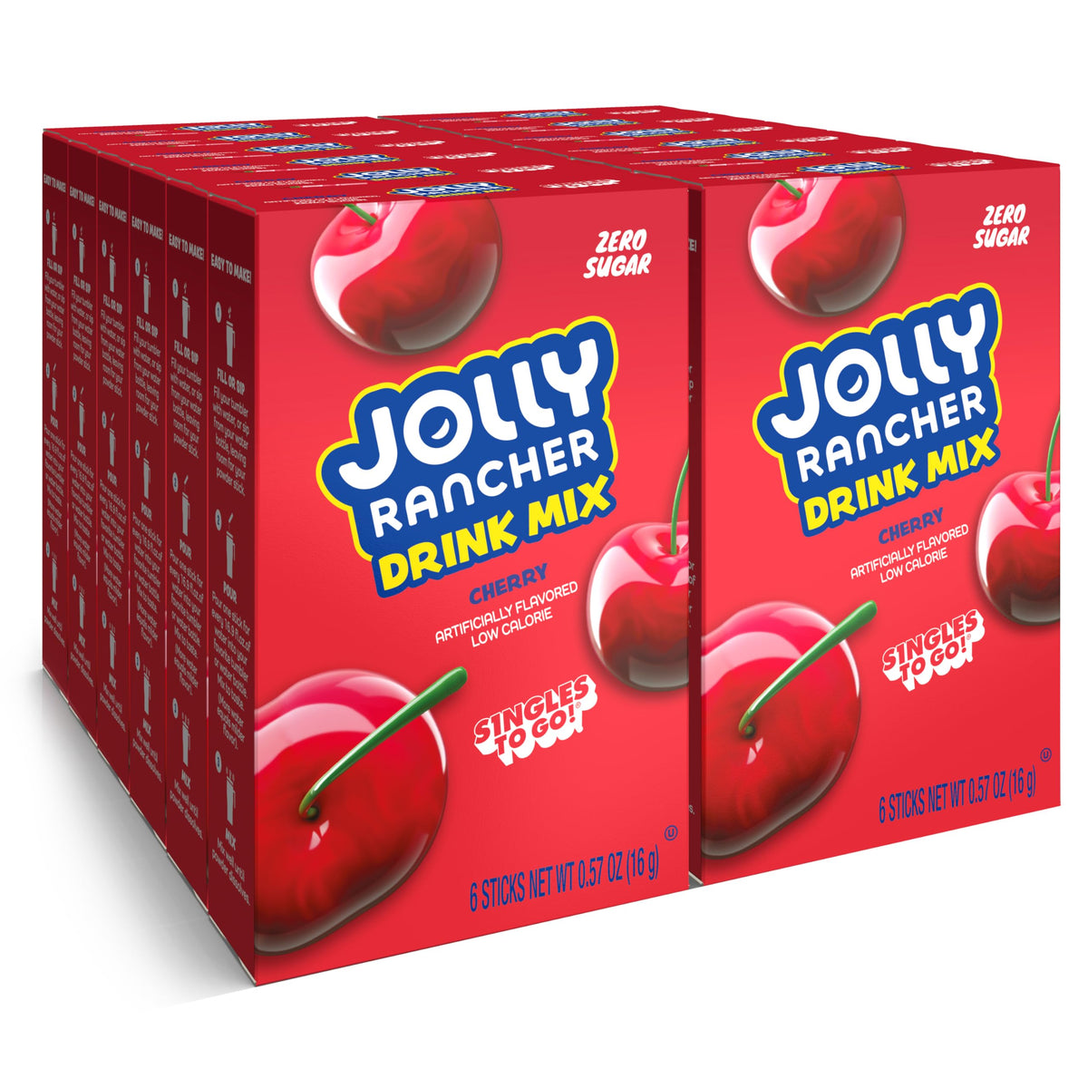 SINGLES TO GO Jolly Rancher Cherry packets flavor water on the go.