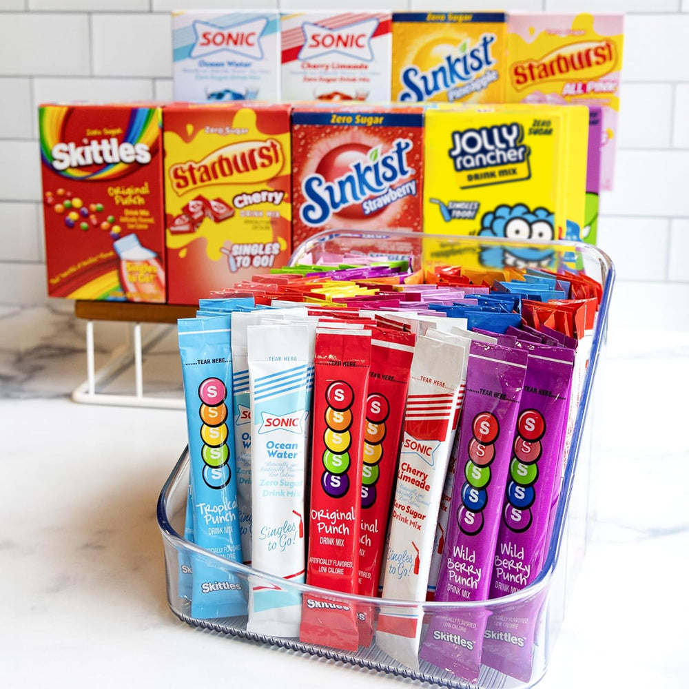 SINGLES TO GO! licensed flavors from Sonic, Starburst, and Sunkist in one collection.