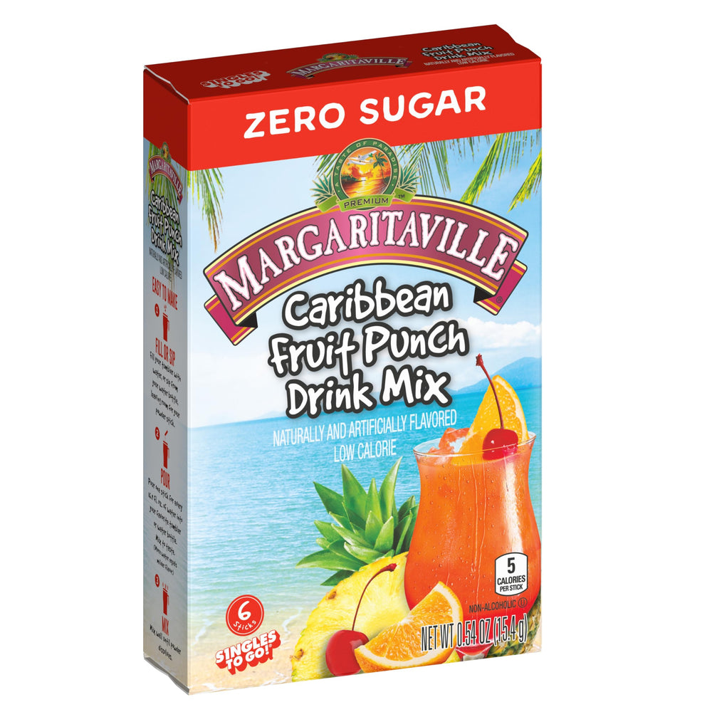 Singles To Go Margaritaville mix in water bottle for on-the-go refreshment.