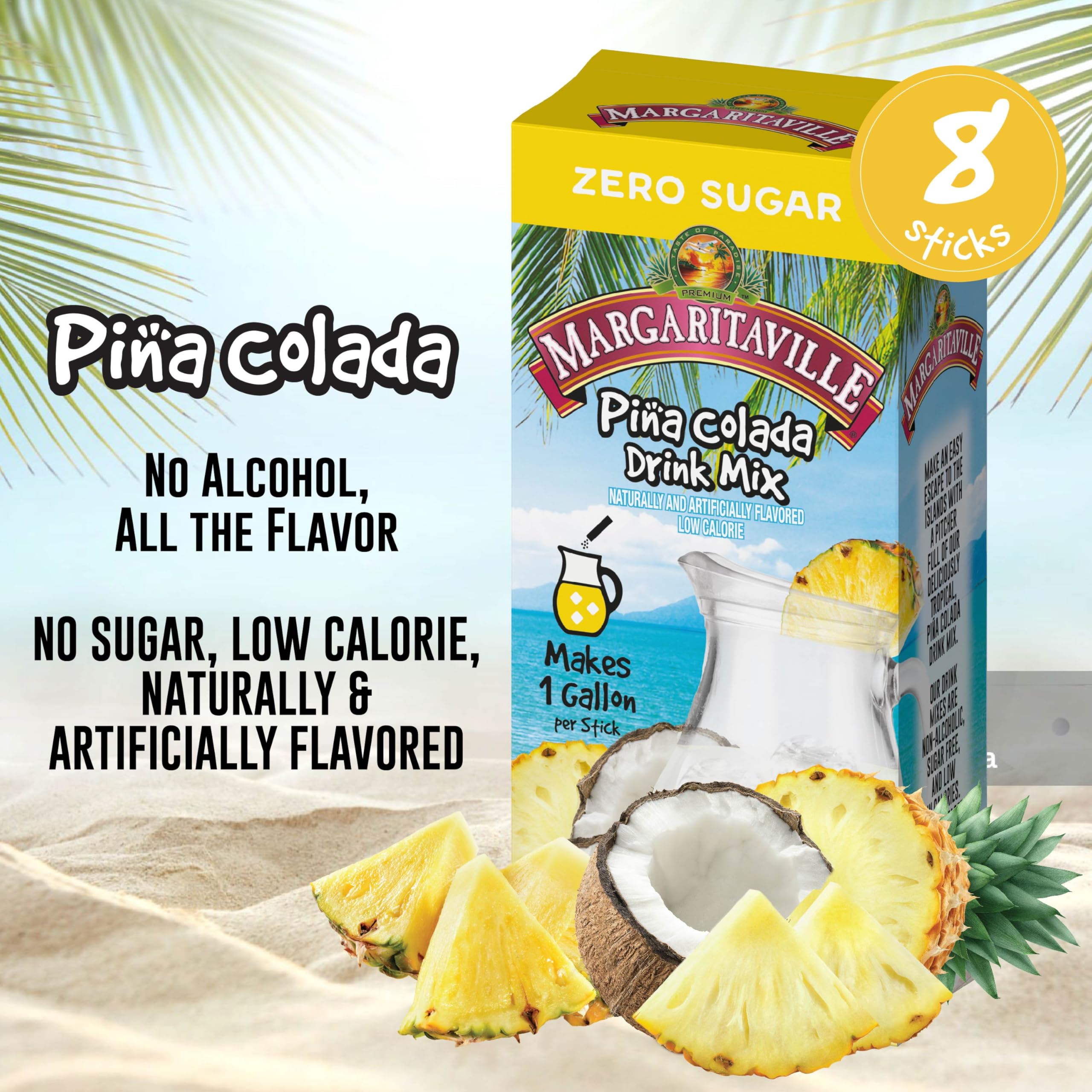 Stick packet shown for one-gallon serving of flavor