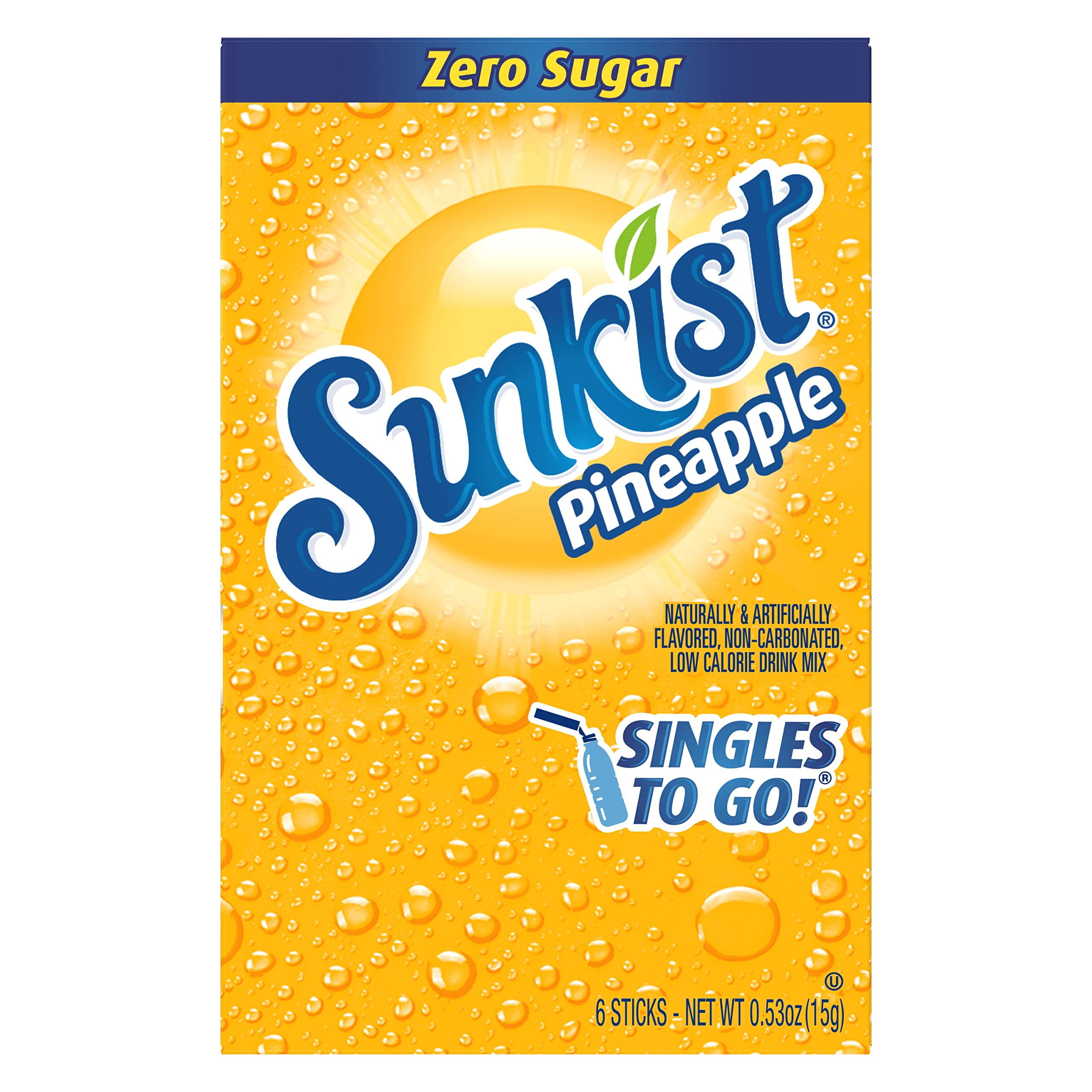 SINGLES TO GO Pineapple packets on the kitchen counter ready to mix