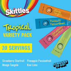 SINGLES TO GO Skittles drink sticks variety pack for easy hydration.