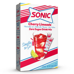 SINGLES TO GO Sonic Cherry Limeade box front packaging showing convenient six stick packs