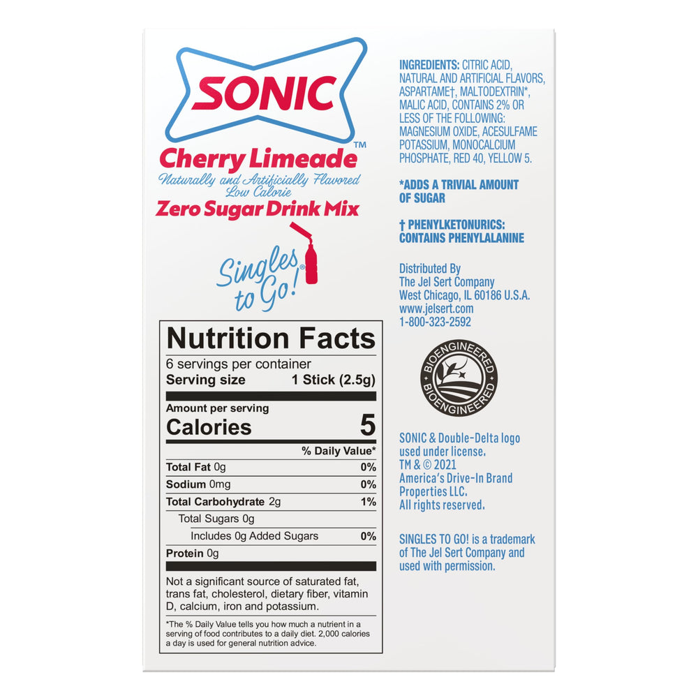 SINGLES TO GO! Sonic Cherry Limeade packet for flavorful refreshment