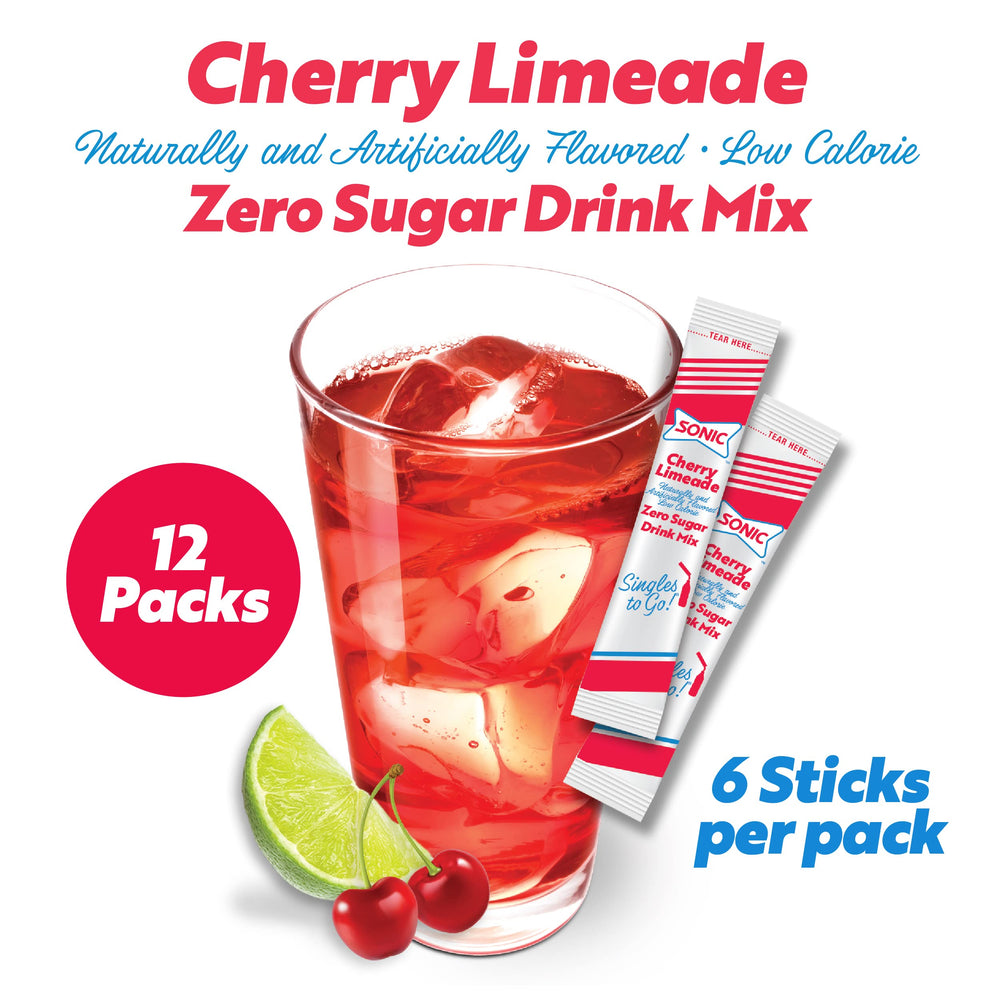 SINGLES TO GO Sonic Cherry Limeade sticks on display for easy travel and access