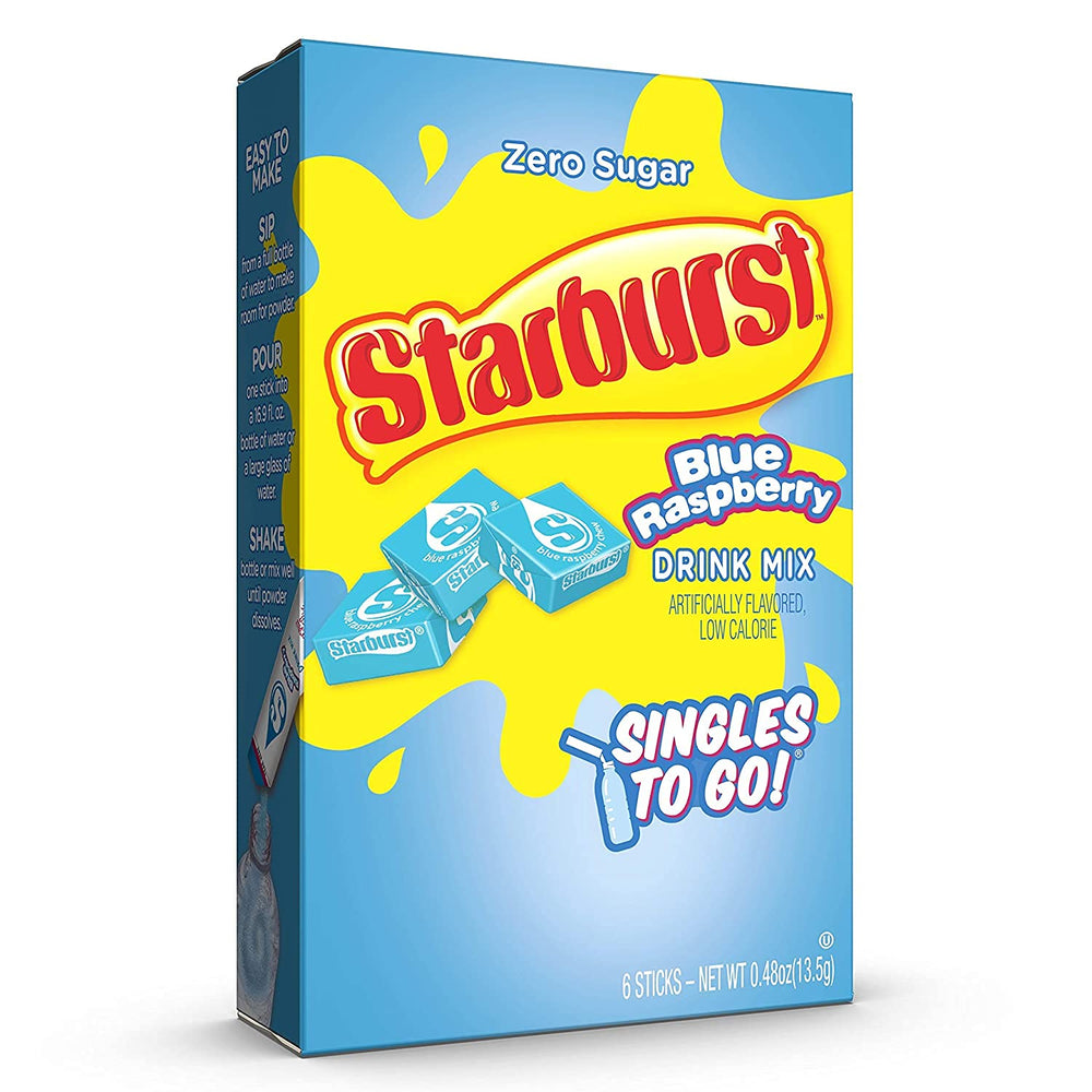Starburst blue raspberry added to water bottle for quick hydration flavor.