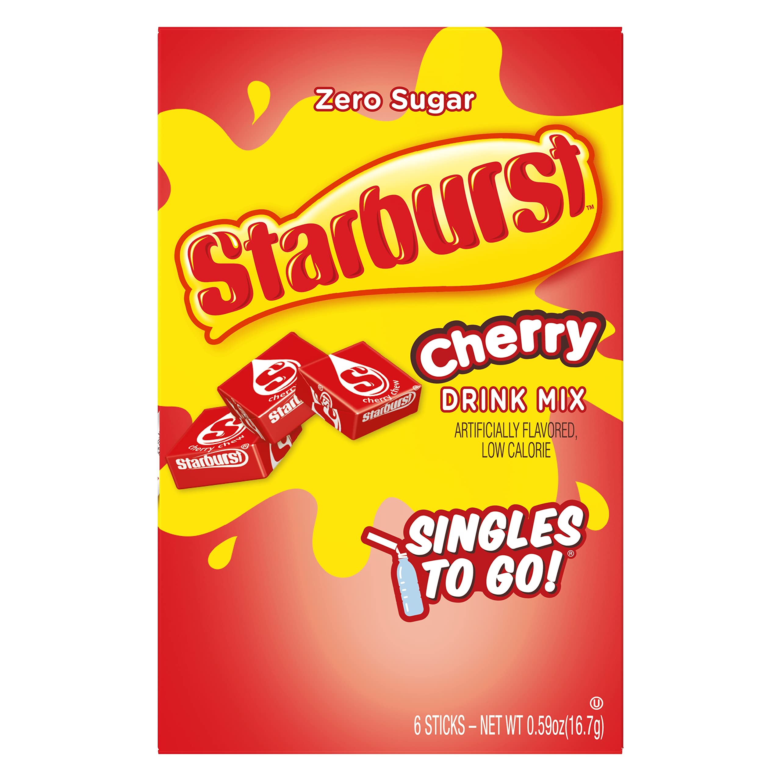 SINGLES TO GO Starburst Cherry dissolving in water demonstrates quick flavor mix.