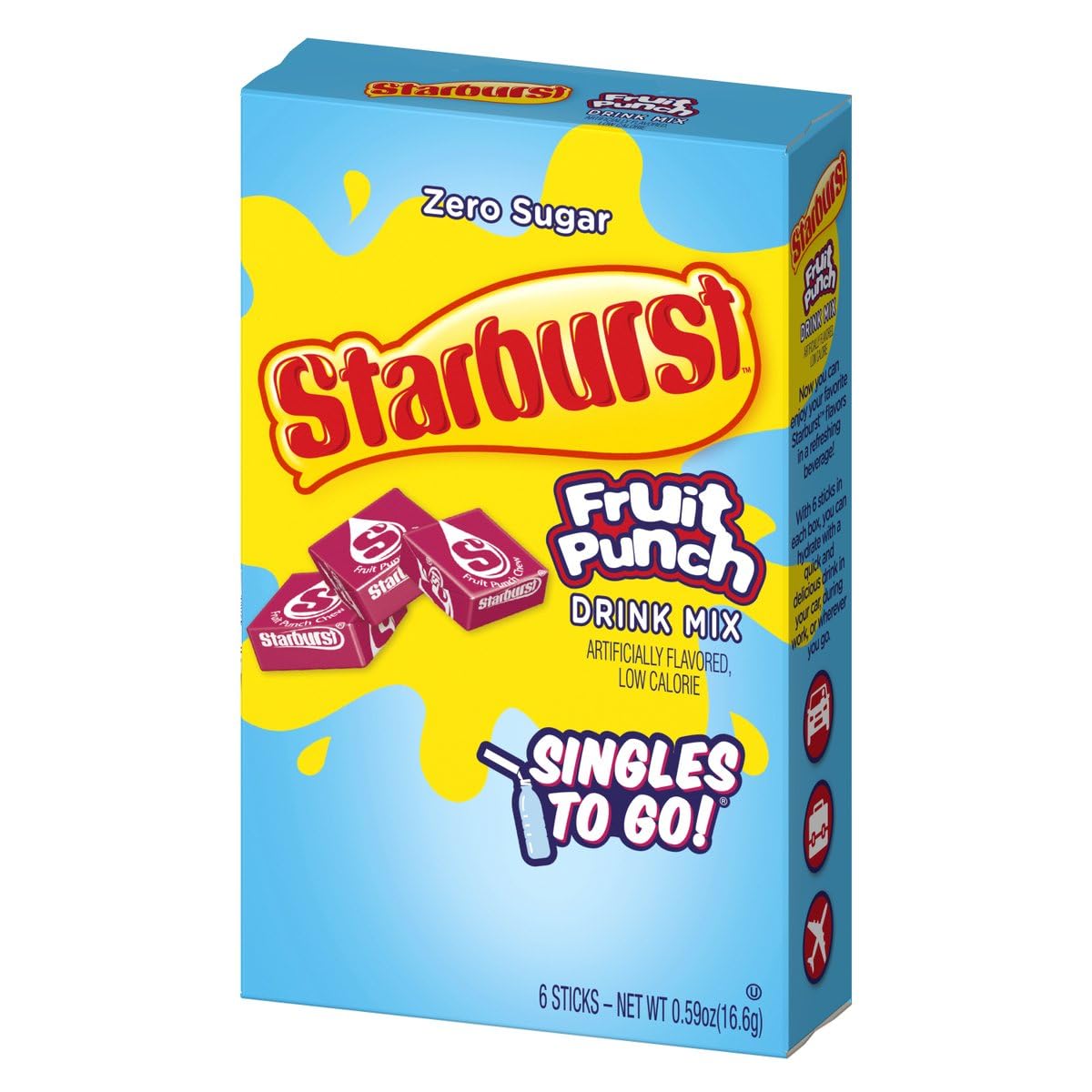 SINGLES TO GO! Starburst cherry packet, bold fruity bite on the go.