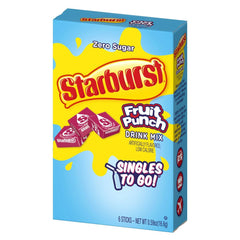 SINGLES TO GO! Starburst cherry packet, bold fruity bite on the go.