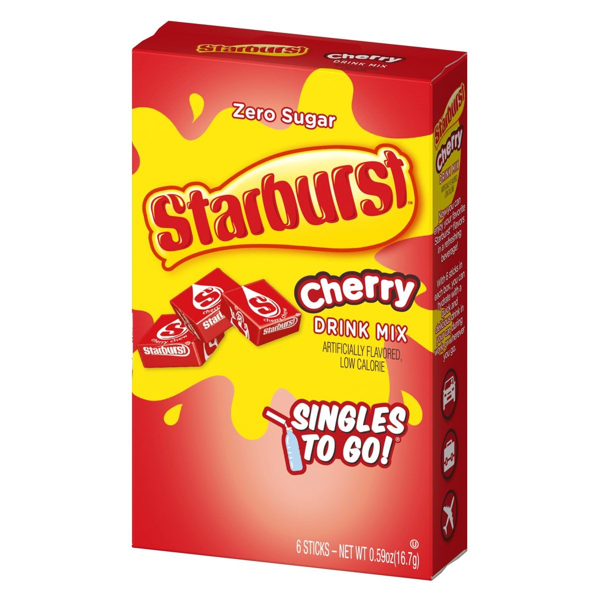 SINGLES TO GO! Starburst fruit punch packet, refreshing pick-me-up for lunchtime.