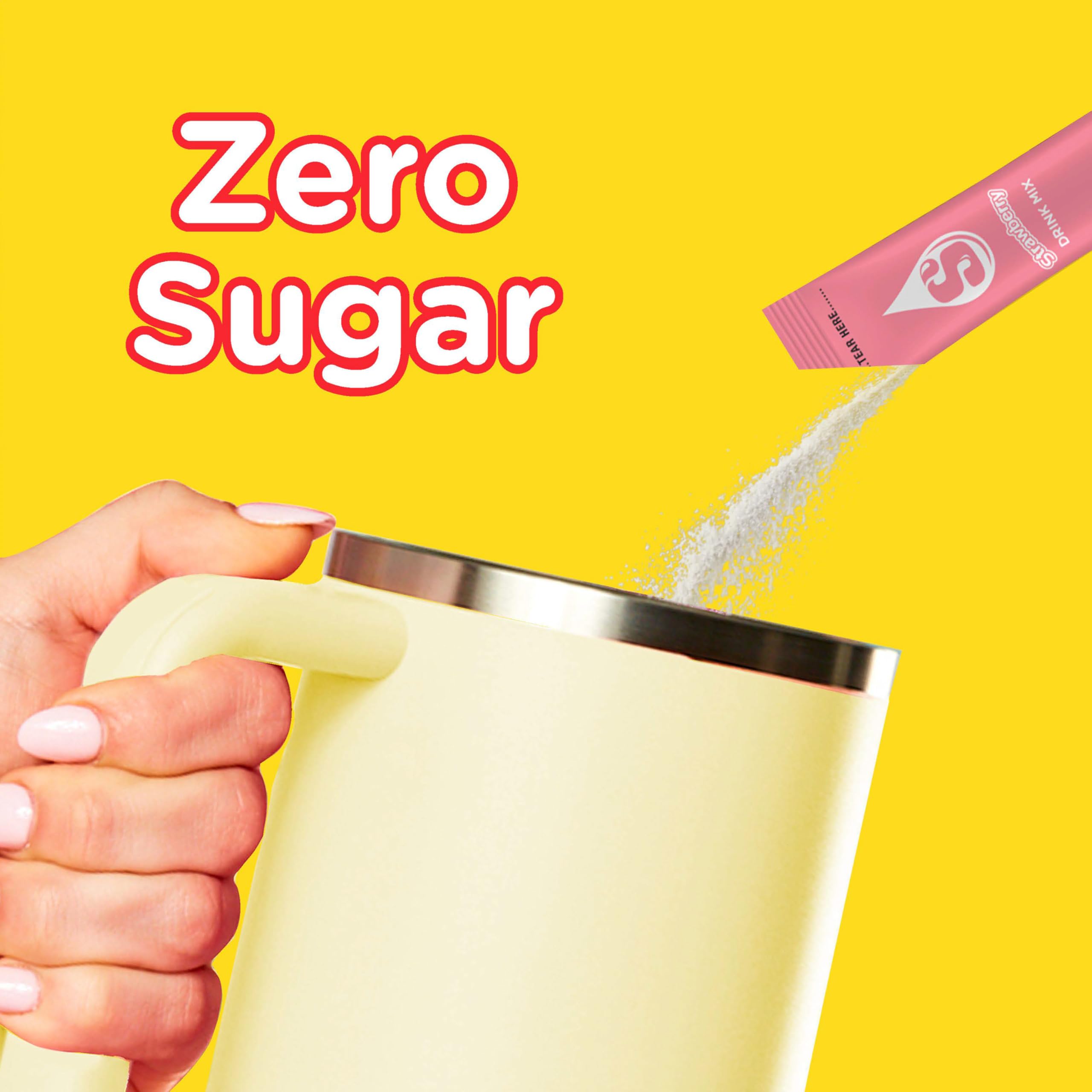 Starburst Singles To Go lemon flavor packet for zero-sugar mix.
