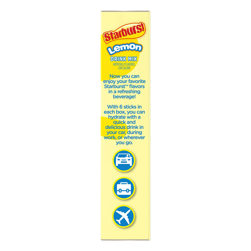 SINGLES TO GO Starburst Lemon just-add-water format boosts hydration with zesty citrus.