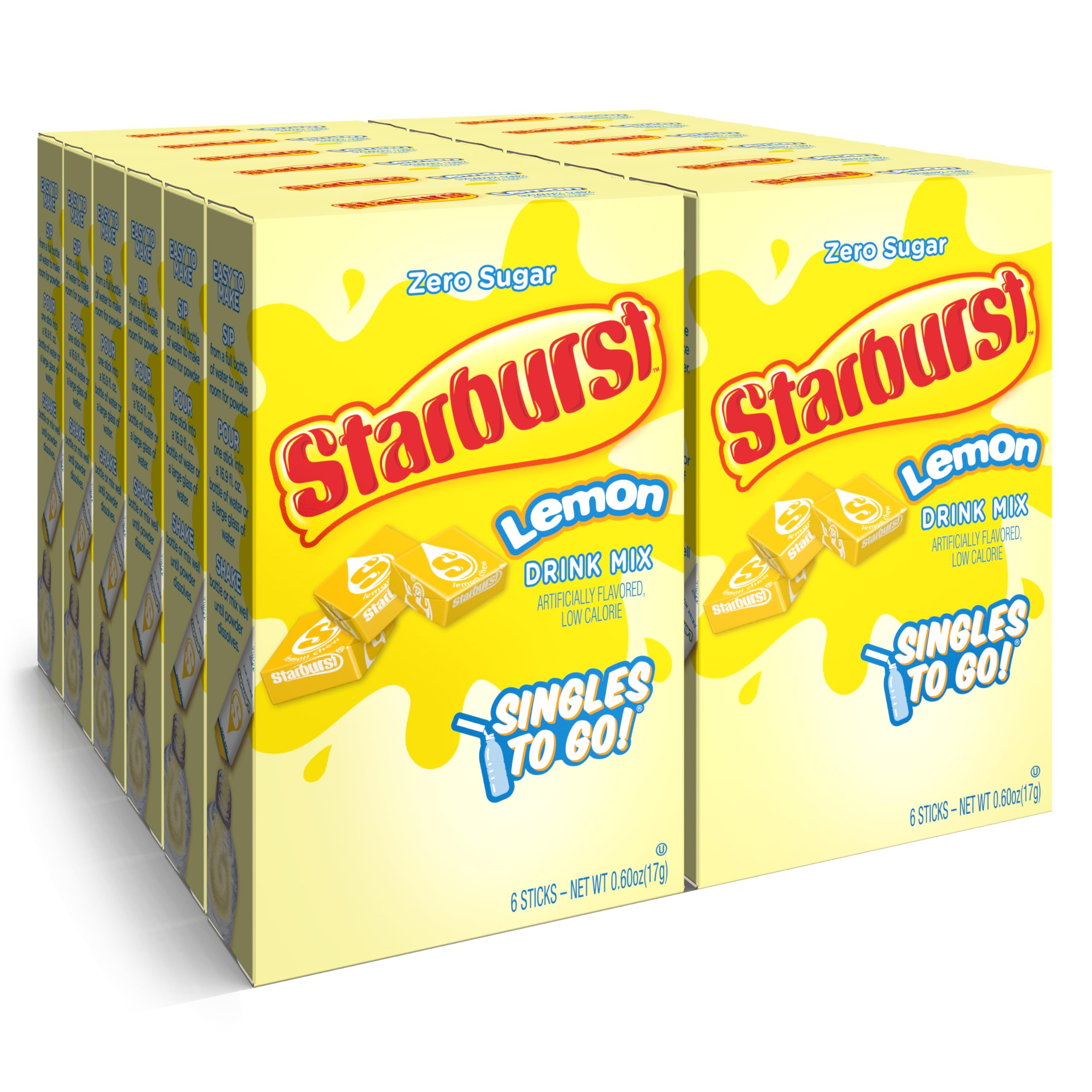 SINGLES TO GO Starburst Lemon stick packet adds juicy flavor on the go