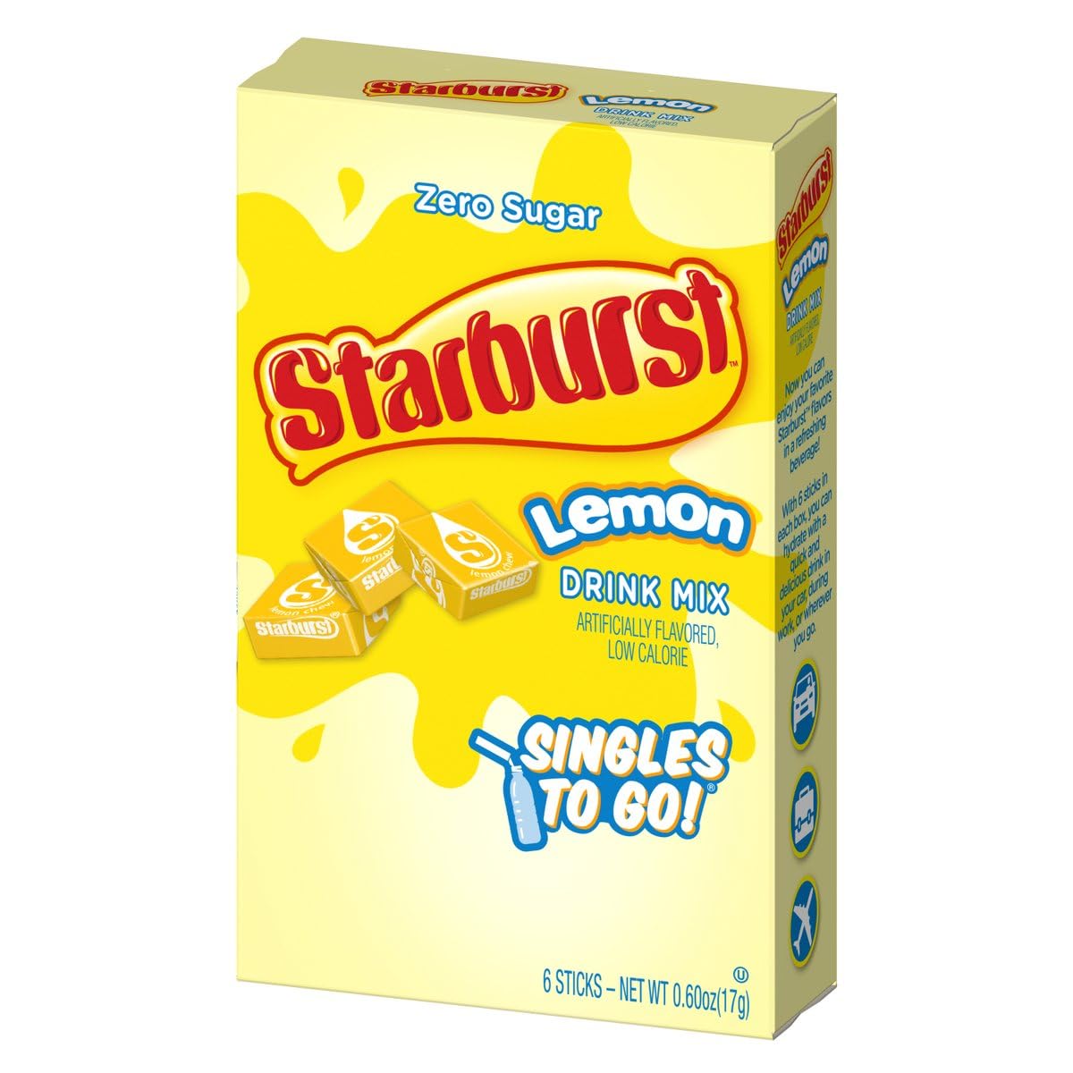 SINGLES TO GO! Starburst raspberry packet, bright flavor boost for quick treats.