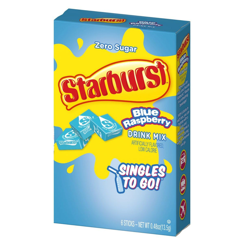 SINGLES TO GO! Starburst strawberry packet, creamy fruit flavor for anytime enjoyment.