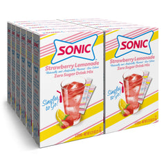 SINGLES TO GO! strawberry lemonade box packaging for on-the-go flavor.