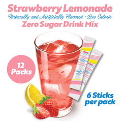 SINGLES TO GO! on-the-go stick dissolving in water for refreshment.
