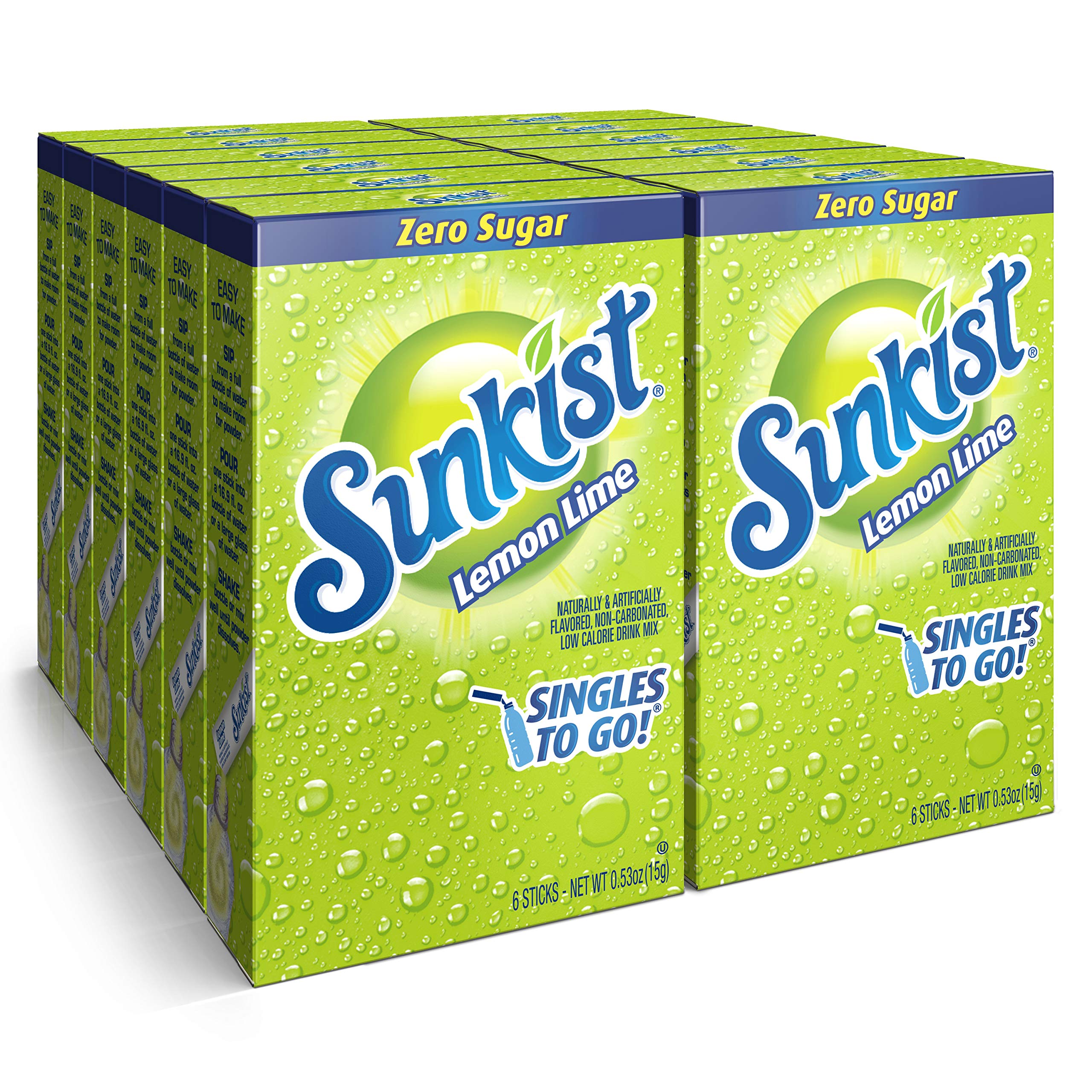 SINGLES TO GO Sunkist bottle pour for on-the-go hydration with zero sugar.