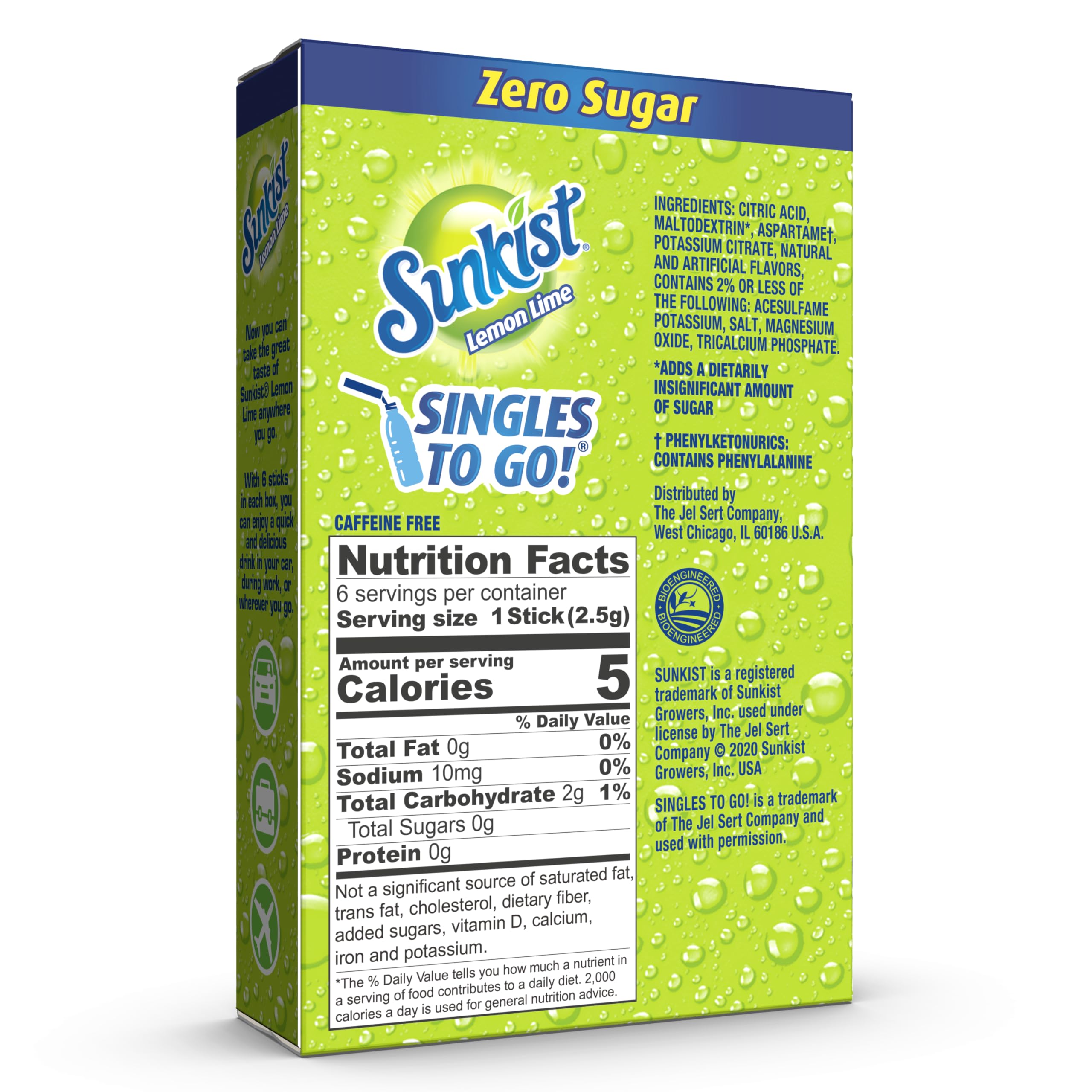 SINGLES TO GO Sunkist box of packets, easy to mix at work or travel.