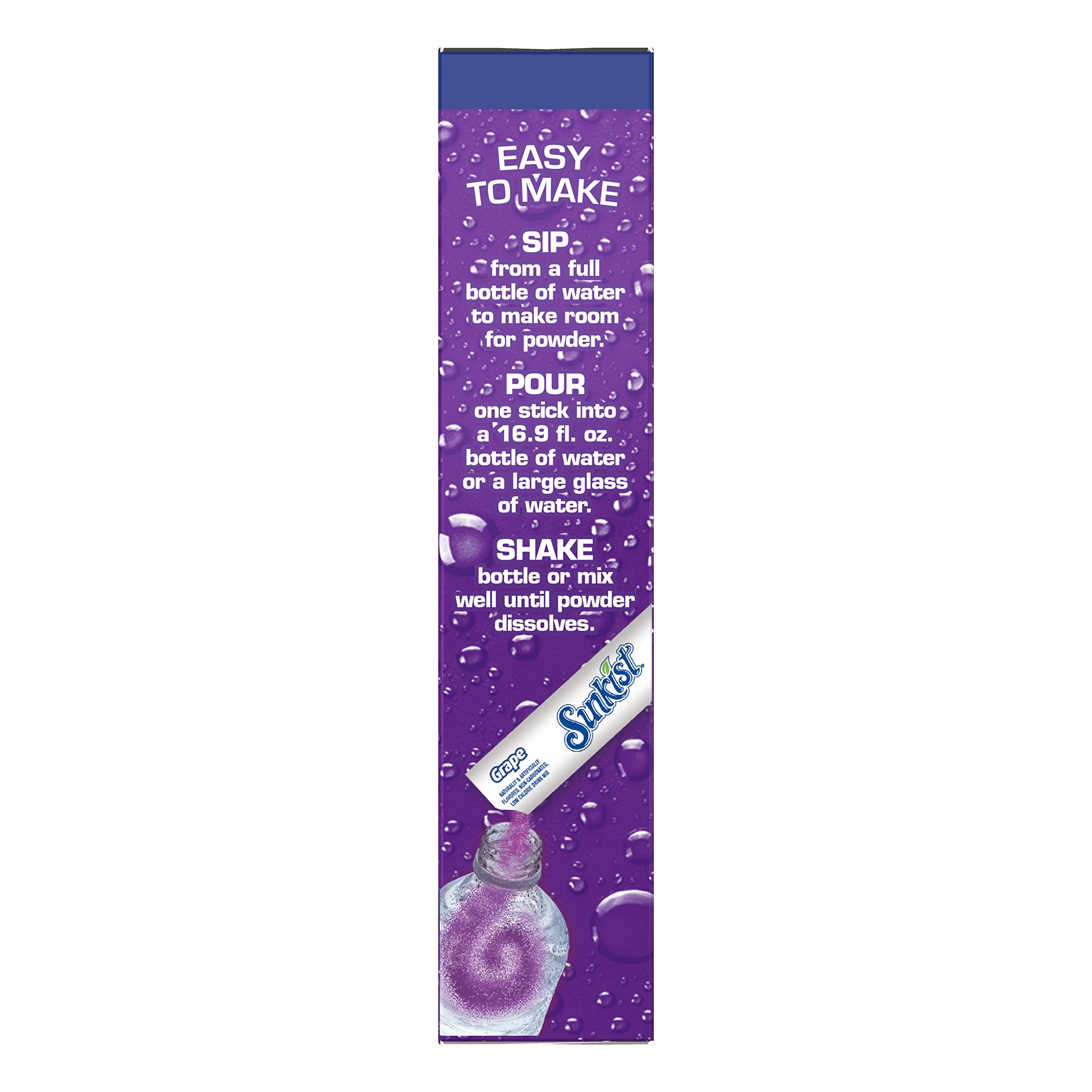 Zero sugar Sunkist grape drink mix supports on-the-go hydration.
