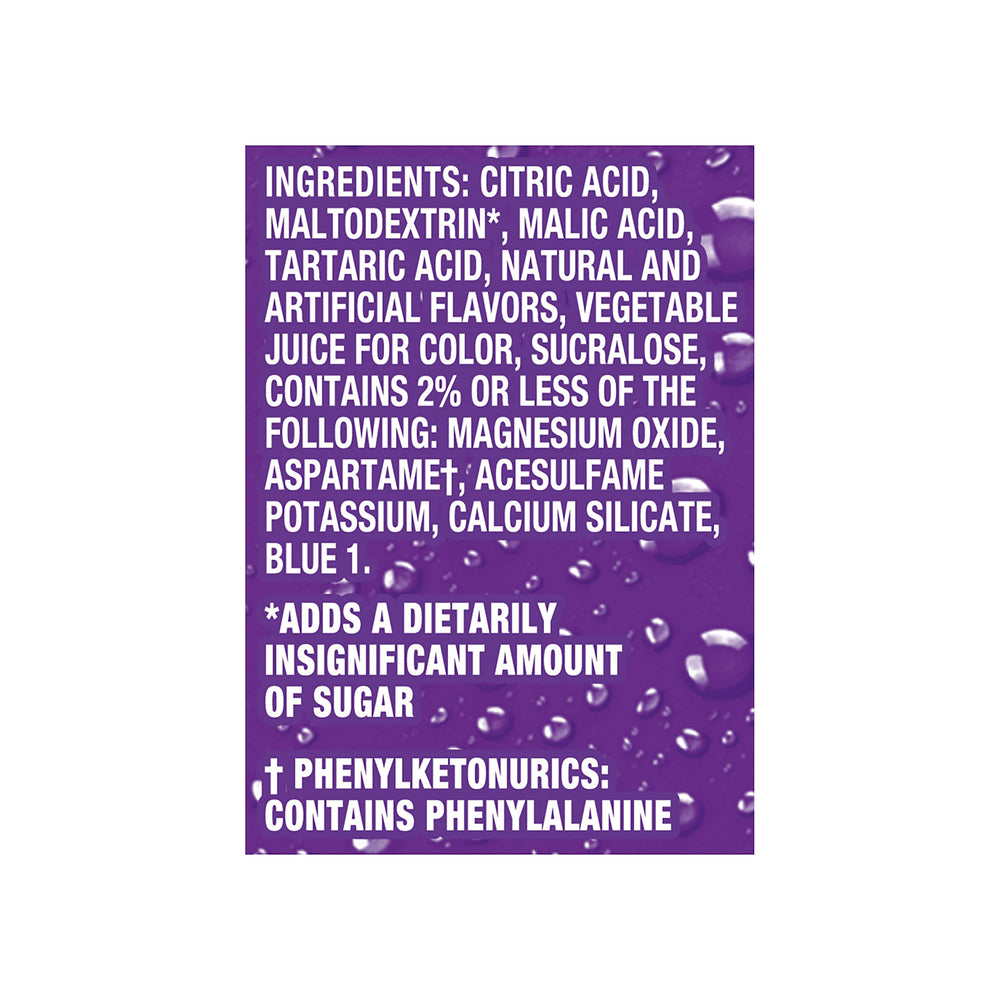 Sunkist grape flavor box emphasizes portability and quick hydration at work.